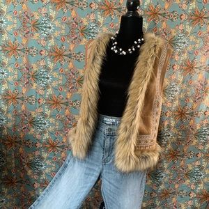 Western inspired fur vest